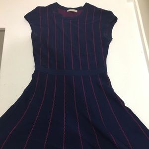 Blue and pink striped dress